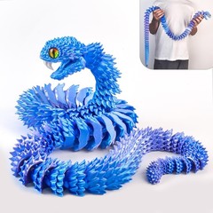 48.8″ Large 3D Printed Movable Snake Toy – Articulated Fidget Decor for Home & O