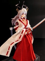 1/12 Custom Female Long Miko Outfit Dress for 6” Snail Shell Action Figure