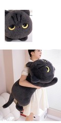 50-90cm Giant Black Cat Plush Toy Kawaii Cuddly Stuffed Pillow Kids Gift