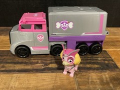 PAW Patrol Mighty Pups Super Paws Skye Jet Plane & Transport Truck Lot Lights