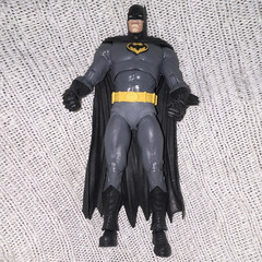 Batman Action Figure Gray/Black/Yellow Plastic w/ Cape, Yellow Belt
