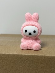 Pink Flocked Sitting Bunny 1.5″ Mini Figure New