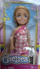 Mattel Barbie Family And Friends Club Chelsea Blonde Pink And White Dress Do NEW