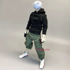 1/12 Scale Hoodie Cargo Pants Clothes Set Model For 6″ Thin Action Figure Body