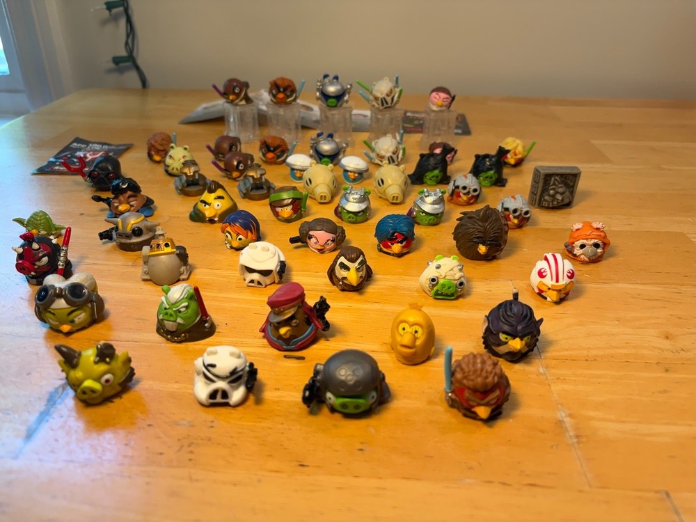 Angry Birds Star Wars Telepods Toy Lot, 53 Birds and Pig Figures Hasbro