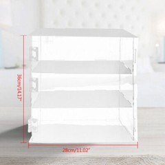 3-Tier Display Case Shelf Dustproof Clear Showcase Holder for Action Figures