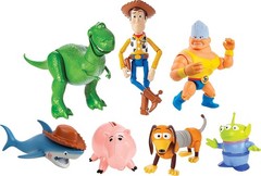 Toy Story 7 Inch Multicolor Figure Set Woody Rex Hamm Alien Shark Gift