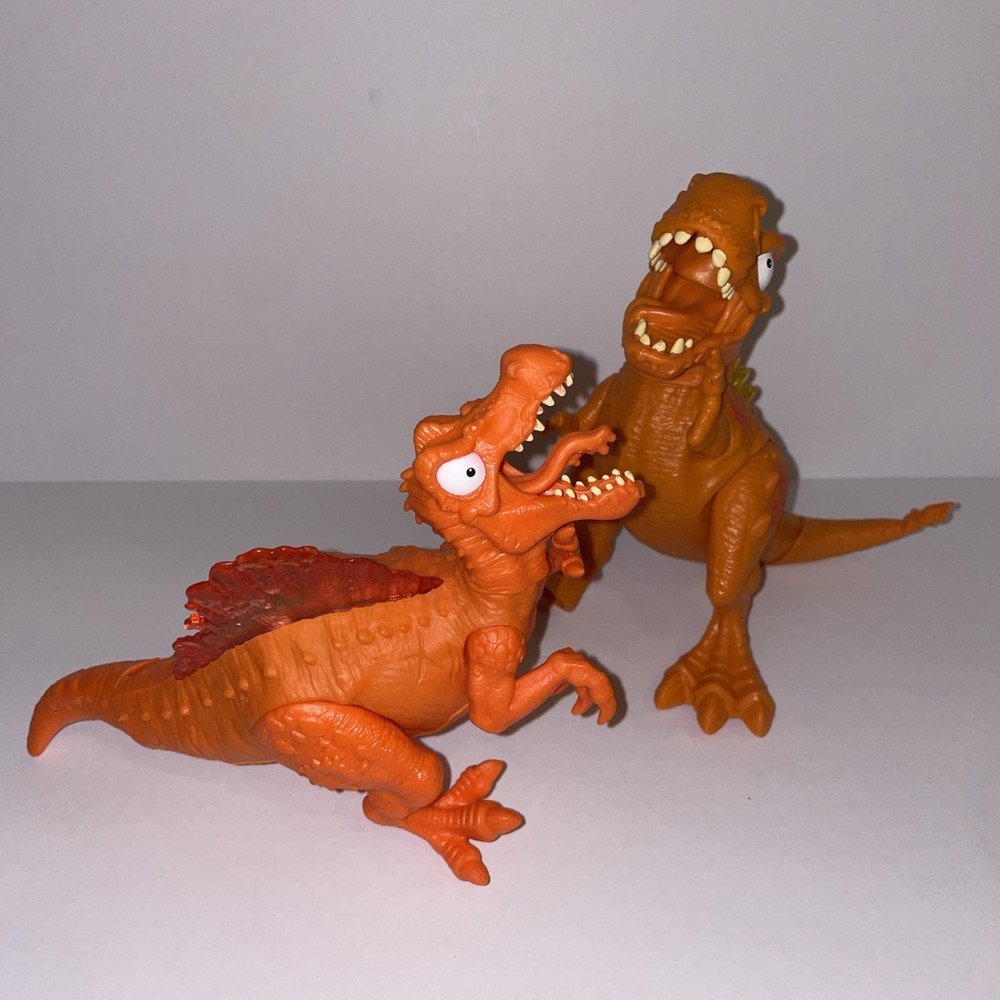 Zuru Smashers Mega Dinosaur Orange T-Rex Spinosaurus. Figures only. Lot of 2.
