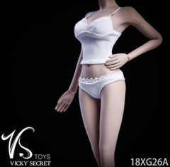1/6 Female WHITE Tank top Panties underwear set for Kumik PHICEN hot toys ❶USA❶