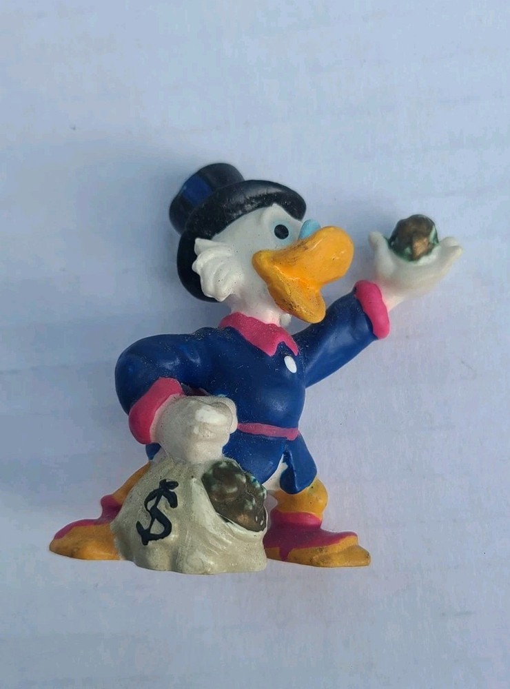 Vintage 1986 Walt Disney Ducktales Scrooge McDuck w/ Money Bag Toy Figure 80’s