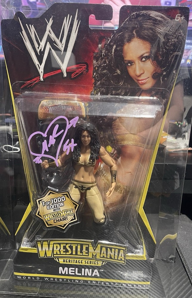 Mattel WWE Wrestlemania Heritage Melina Signed Figure Chase