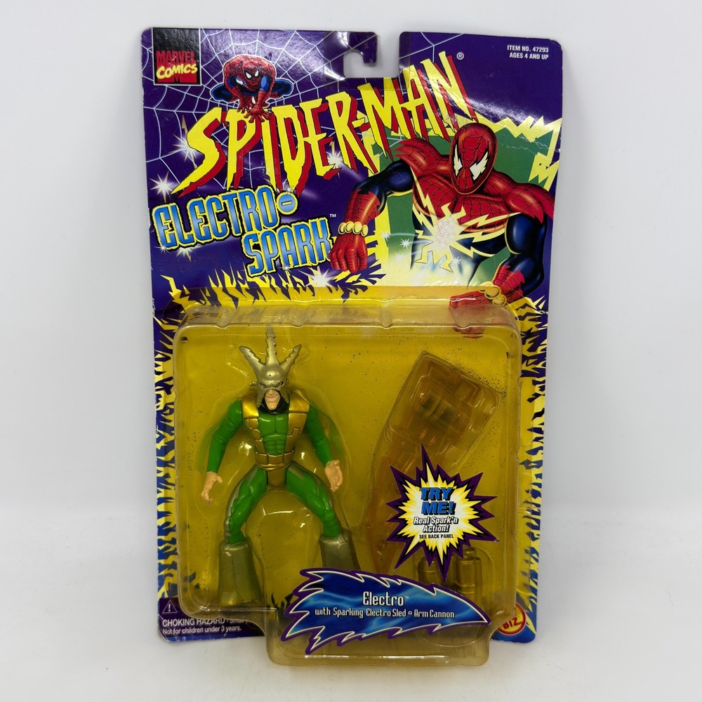 Spider-Man Electro-Spark Electro w/ Sled 1997 Toy Biz Action Figure NEW