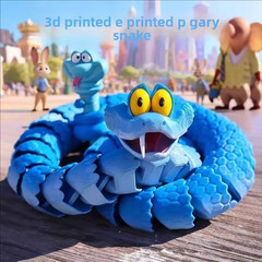 3D Printed Snake Model Articulated Simulation Toy Stress Relief Gift New
