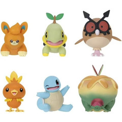 New Pokémon Battle Figure 6 Pack – 5cm Figures Pawnii, Turtwig, Hoothoot, Torchi
