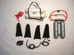 Vintage 1960s GI Joe Adventure Team Scuba Tanks Flippers Buoy Masks Lot !!