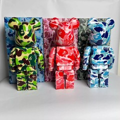 Camouflage Shark Bearbrick 400% Green Blue Red Four Colors 28cm Height Bear Doll