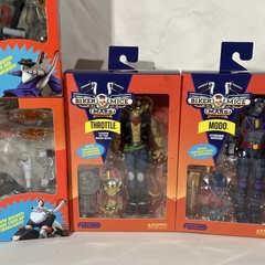 BIKER MICE FROM MARS 3 FIGURES + BIKES FULL SET THROTTLE VINNIE MODO Nacelle NEU