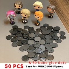Lot 50 Display Stand Base 40mm For Funko POP figures & 60 nano glue dots Black