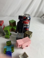Large Minecraft Action Figure Lot Mixed Characters Blocks Varies Sizes, Mojang