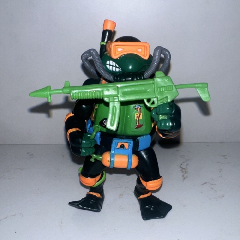 Mirage Studios TMNT Michelangelo Scuba Diver Turtle Action Figure w/ Gun 1992