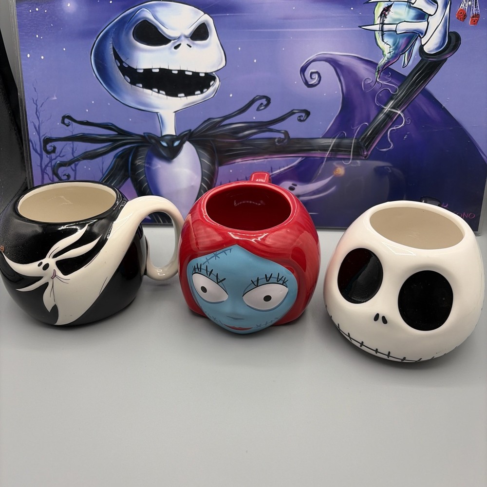 The Nightmare Before Christmas: JACK/SALLY/ZERO Mugs Cups GIFT SET!