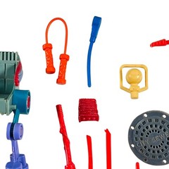TMNT Playmates Mixed Toy Parts Lot Technodrome Pogocopter Parachute Weapons READ