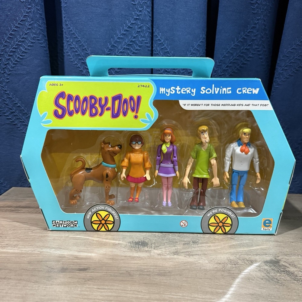 Vtg 2002 Scooby-Doo Mystery Solving Crew 5 Figures Set – NEW IN BOX Cartoon Net.