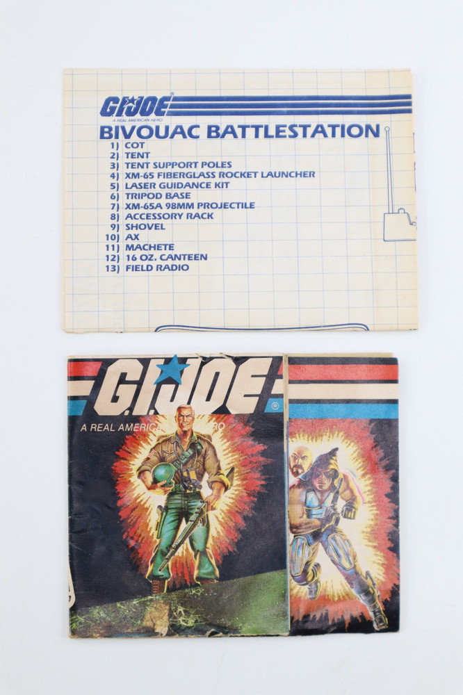 1984 GI Joe Bivouac Battlestation Instructions Blueprints Original W/ Insert