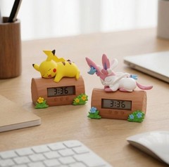 Pokemon Character Desk Clock Figure Pikachu Sylveon Rowlet Sprigatito