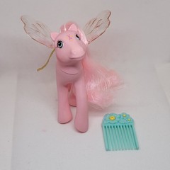 VTG 1986 My Little Pony G1 Flutter Pony HONEYSUCKLE w/ Wings, Ribbon, Comb *READ
