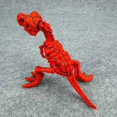 Skeleton Dinosaur Figure Red Black Crackle T-Rex 7” Posable Action Toy Zuru