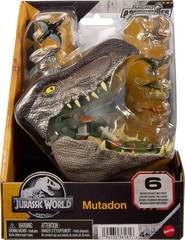 Jurassic Rebirth Micro Adventure Playset, Mutadon Head Opens to 4 Interactive Fe