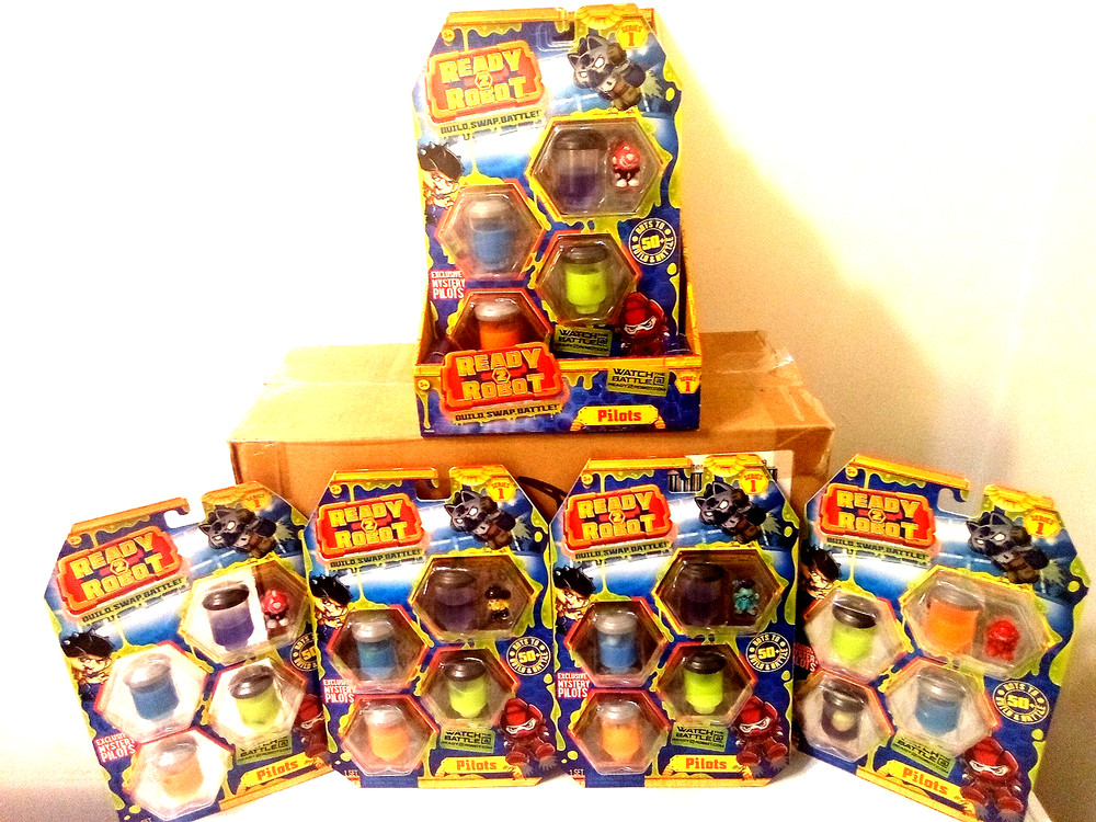 (CASE OF 12) MIXED Ready 2 Robot Pilots (series 1) build swap battle NEW!