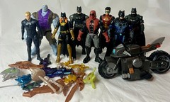 Spin Master DC Batman 8 Figure Lot Batcycle Red Hood Batgirl Solomon Grundy Orm