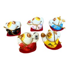 Set of 5 Mini Maneki Neko Lucky Cat Figurines for Prosperity & Fortune –…