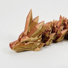 Dragon Crystal Full Articulated Dragon Fidget Toy 13” Burnt Orange 3D Print Art