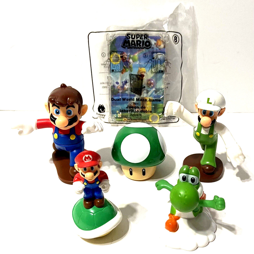 Super Mario Bros. McDonalds Lot of 6 – Mario Luigi Yoshi Toad Koopa Troopa Game