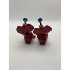 Vintage 2002 Dr Seuss Horton Hears a Who Elephant Figures Maroon Blue Clover 2pc