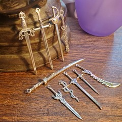Miniature Swords For Action Figures- METAL ~ 10 Pieces ~ 2-4 Inch Blades