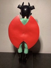 RARE VINTAGE DEVILMAN 11″ 1970s SOFUBI w/MASK & Card Zollmen Bullmark Popy Nagai
