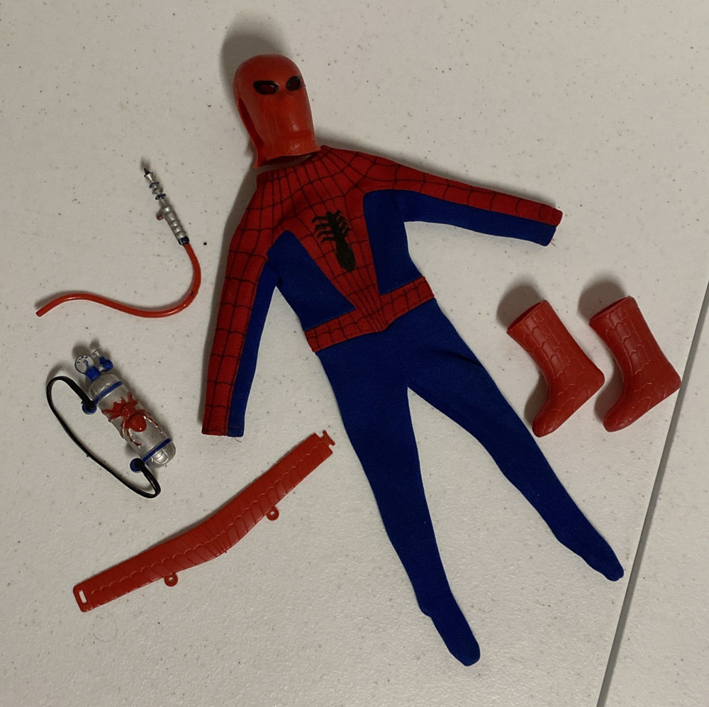 1966 IDEAL CAPTAIN ACTION Spider-Man Costume Set HIGH GRADE Spiderman 1967