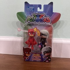 2018 PJ Masks 2-Pack Light Up Figures Owlette And Luna Girl New W/ Pull Tab