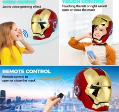 AUTOKING Iron Man MK5 1:1 Helmet Wearable Voice-control Golden Mask Cosplay US!!