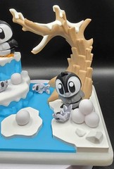 Flexi penguin & Winter Playset Design Showcase Set – 3D Printed, 7 piece set