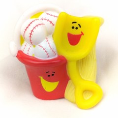 Blues Clues baseball bucket and sand shovel 2.5″ PVC figure 2000 Mattel Viacom