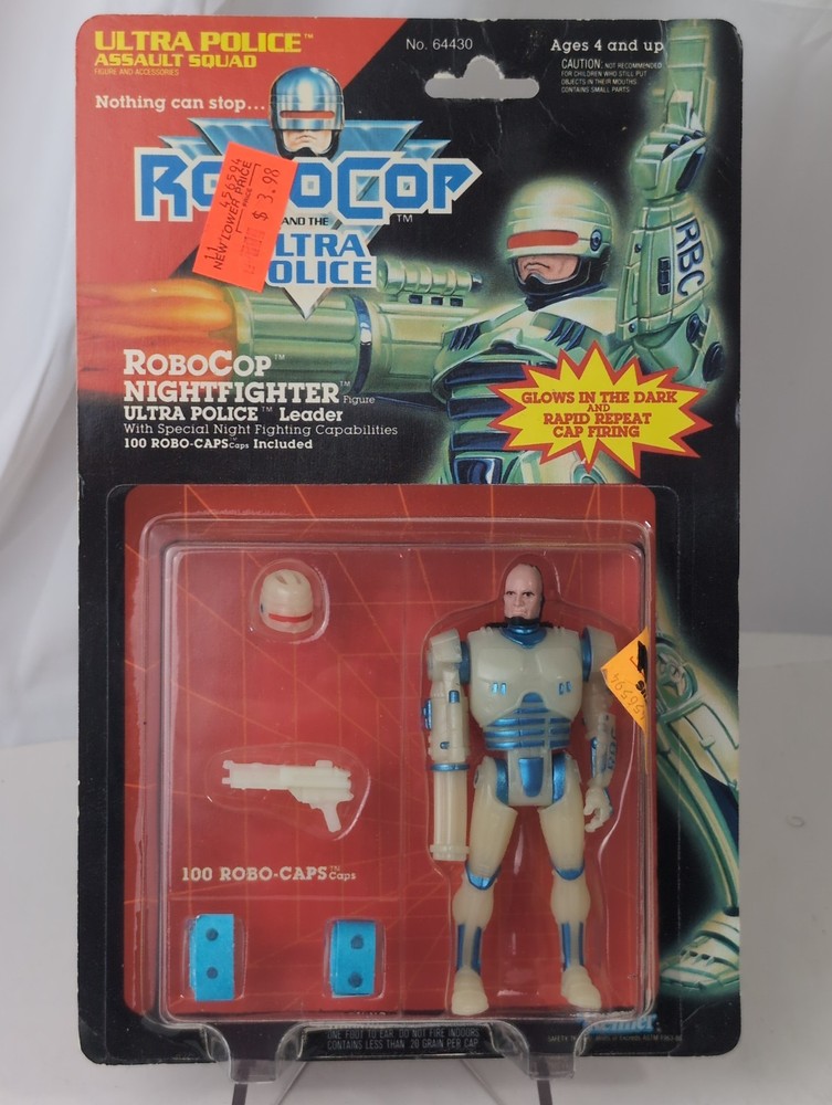 ROBOCOP Ultra Police – NIGHTFIGHTER Leader Glow In The Dark W/Caps – 1989 Kenner