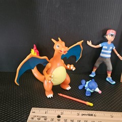 POKEMON BATTLE Deluxe 4.5″ Action FIGURE LOT CHARIZARD ASH KETCHUM POPPLIO NICE