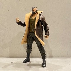 PB-MF-BANE-LTC: Deluxe Faux Leather Dark Brown Coat for McFarlane TDKR Bane