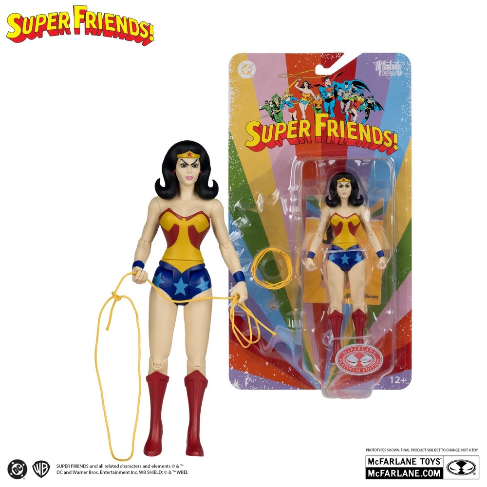 McFarlane Toys Retro SUPER FRIENDS Red Platinum EVIL WONDER WOMAN Figure PRESALE