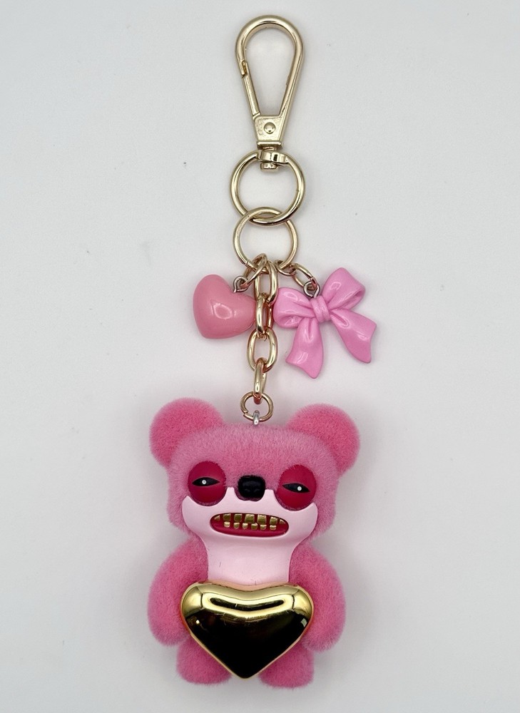 Fuggler Funny Ugly Monster Custom Keychain, Bag Charm – Gold Heart Ultra Rare!!